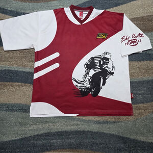 Ecko Unltd Y2K Motorcycle Racing Graphic Jersey Shirt Men’s XXL Moto Streetwear